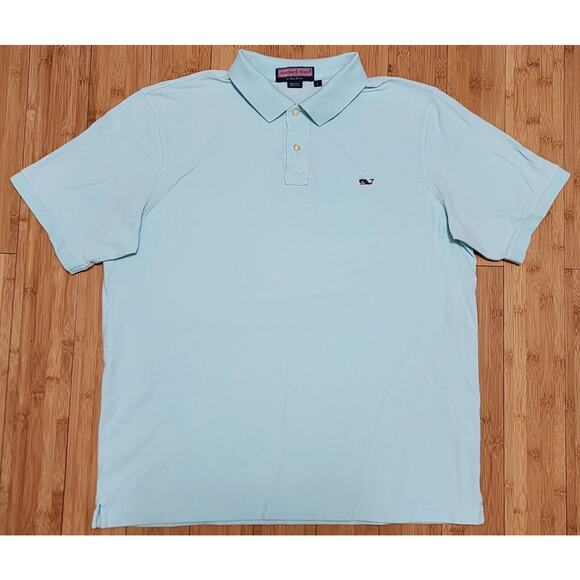 Vineyard Vines By Shep & Ian Shirt Golf Polo Mens Sz L Blue Short Sleeve Whale - Picture 1 of 7